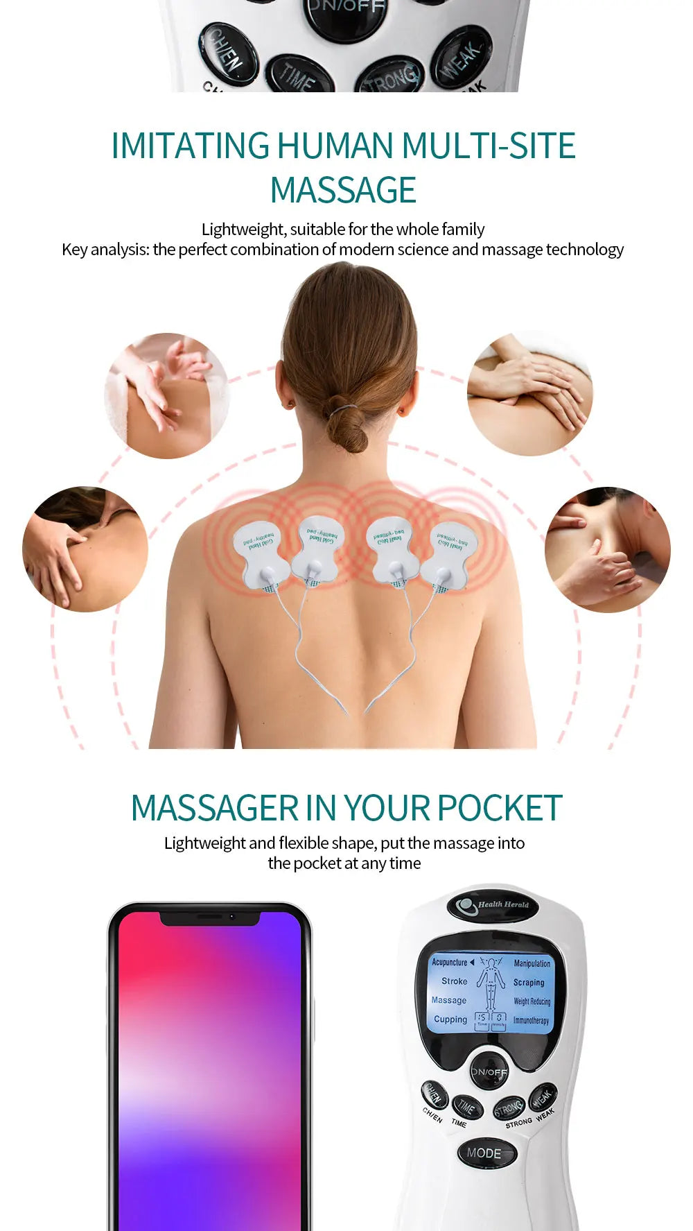 Electric Muscle Stimulator for Neck and Back Relief - Smarsty