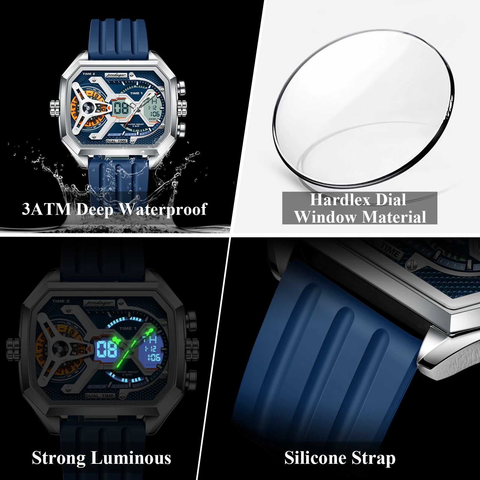 Luxury Men’s Luminous Quartz Watch with LED Calendar - Smarsty