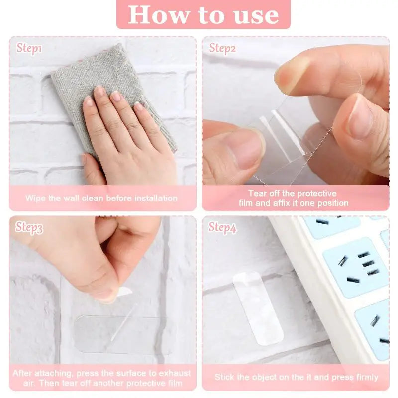 Double Sided Adhesive Tape Nano Reusable Super Strong Transparent Wall Stickers WaterProof Widely Used Wall Mount Sticker - Smarsty