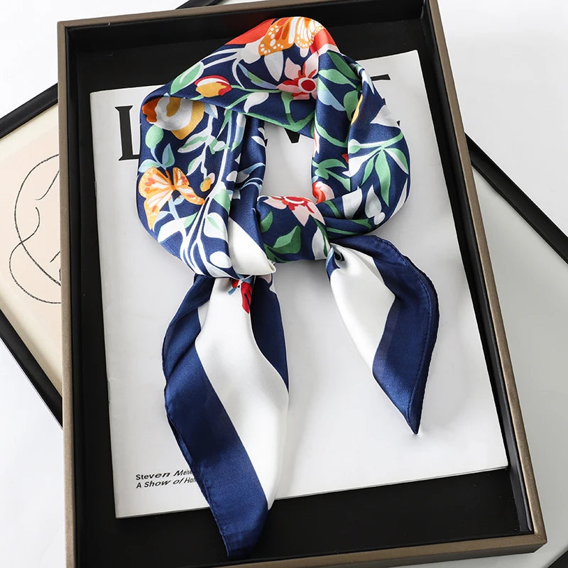 Luxury Square Silk Scarf for Women Stylish Satin Hijab Wrap - Smarsty