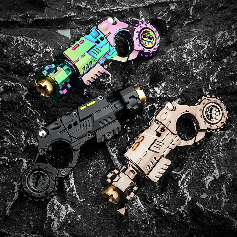 Shell-Ejecting Alloy Toy Pistol Set Stress Relief Fidget Sensory Toy Mini Finger Spinning Top EDC Desk Gadget Gift for Teen Boys - Smarsty