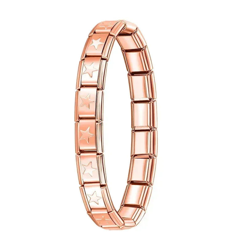 Hapiship Italian Stainless Steel Elastic Charm Bracelet - Smarsty