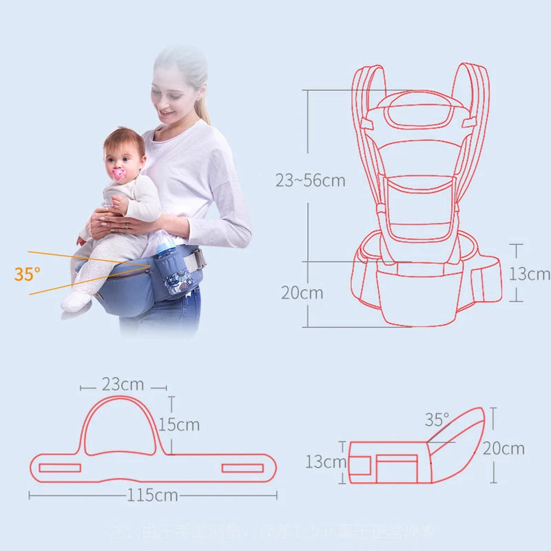 Ergonomic Baby Carrier Backpack Infant Baby Hipseat Carrier Front Facing Ergonomic Kangaroo Baby Wrap Sling Travel Backpack by Smarsty