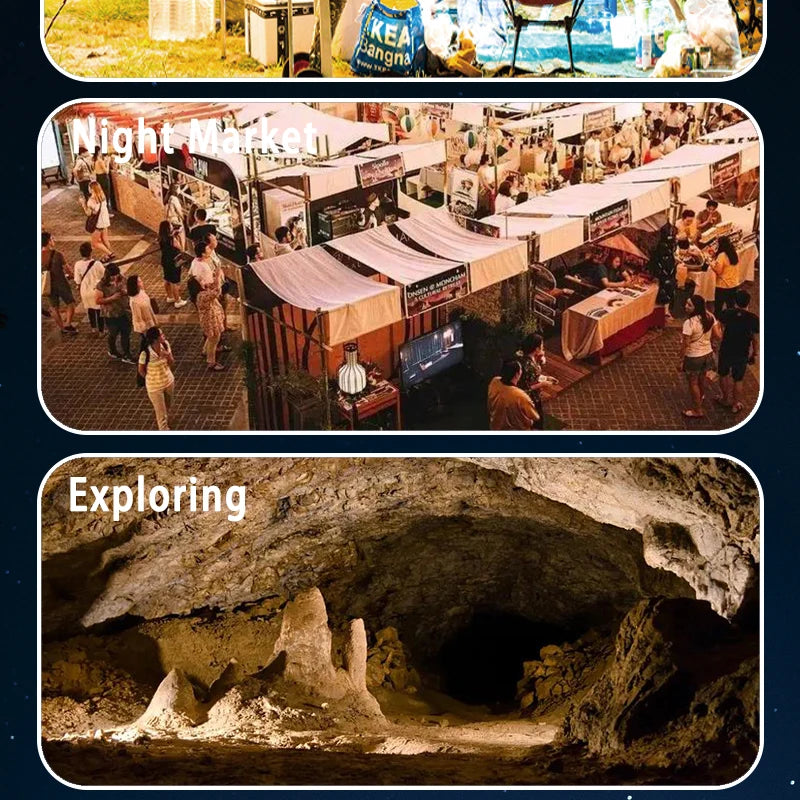 MOSLIGHTING Rechargeable Camping Strong Light with Magnet Zoom Portable Torch Tent Light Work Car Maintenance Lighting LED USB by Smarsty