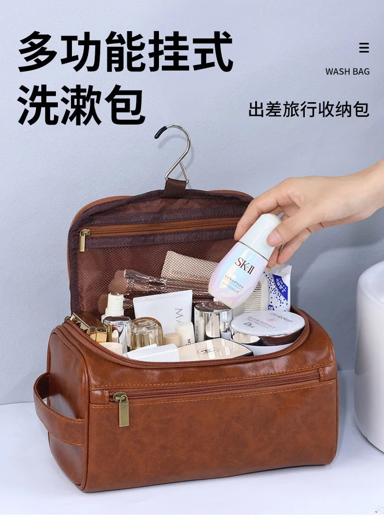 Men Luxury Toiletry Bag Travel Organizer With Hanging Hook - Smarsty