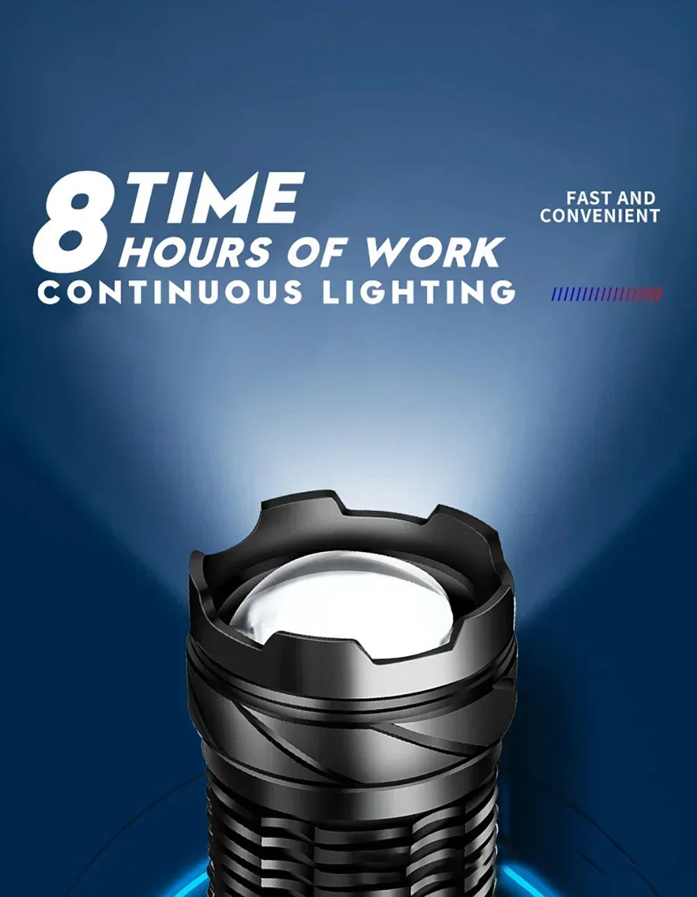 Rechargeable LED Flashlight Zoomable Torch with COB Side Led 7 Modes Waterproof High Power Hand Light Outdoor Wilderness Camping by Smarsty