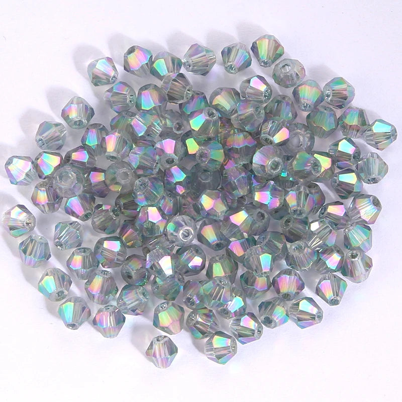 100Pcs 4MM Glass Bicone Beads for Jewelry Making - Smarsty
