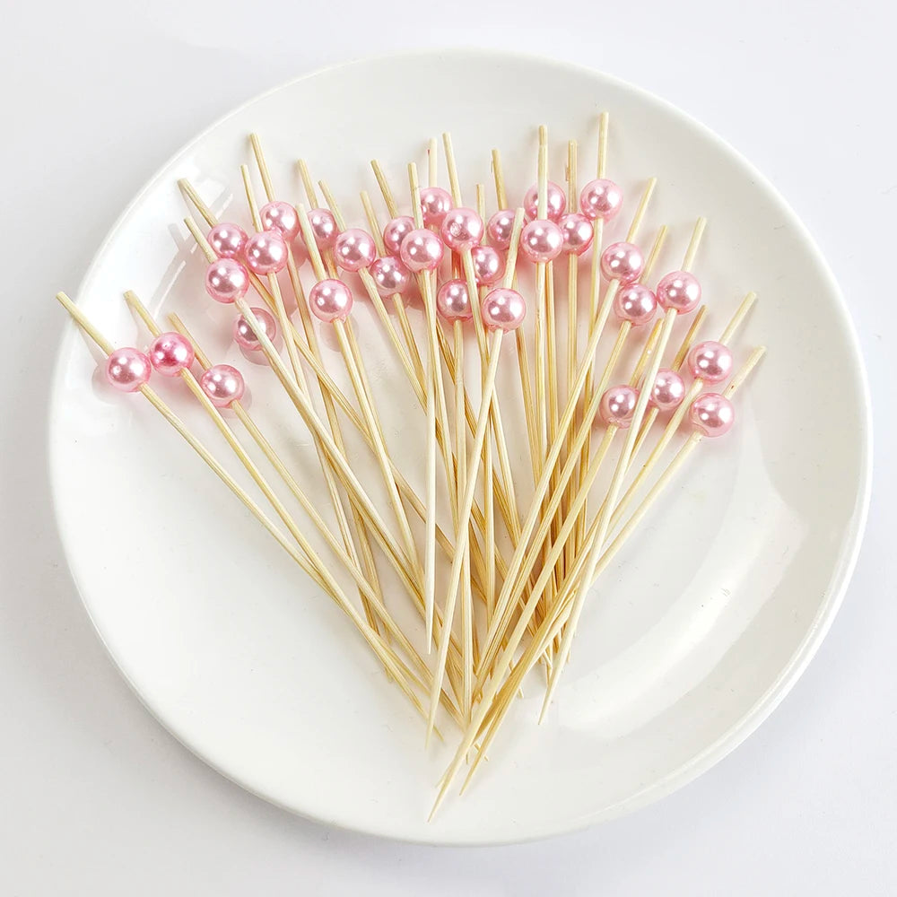Wedding Pearl Wooden Skewers for Party Snacks - Smarsty