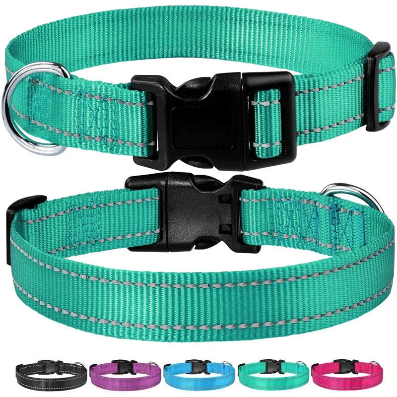 Reflective Nylon Dog Collar With Adjustable Safety Feature - Smarsty