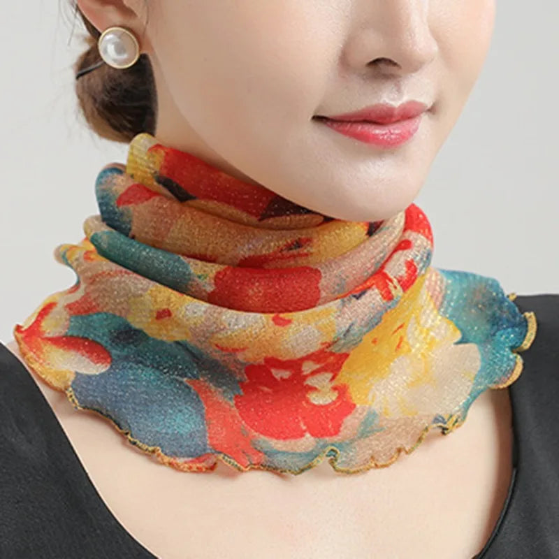 Women Chiffon Sunscreen Scarf Lightweight UV Protection - Smarsty