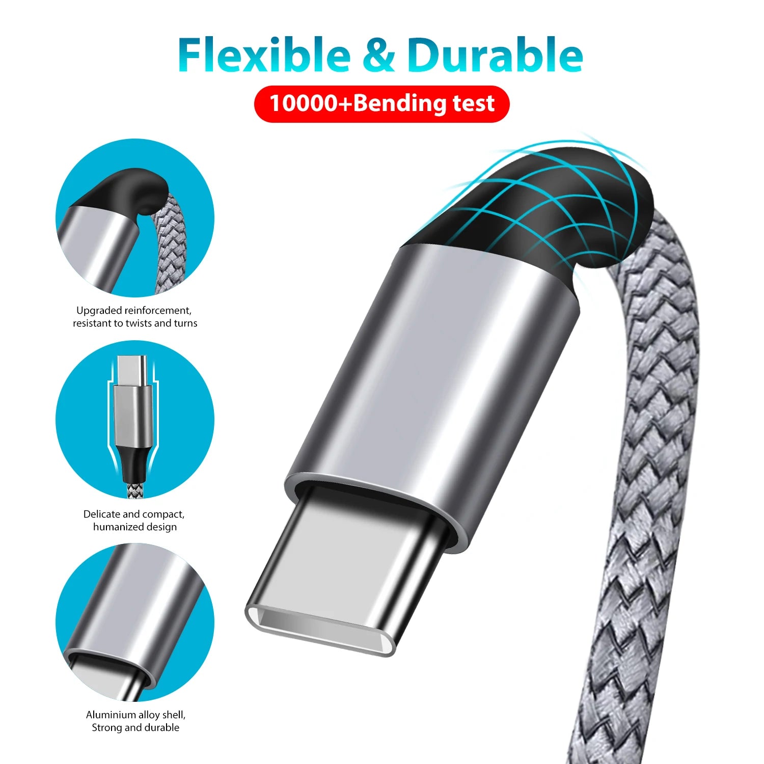 Type C to Type C PD 60W Fast Charging Cable Type C 3m 5m 8m 10m Extending Data Cable for iPhone 15 Pro Max Huawei Xiaomi Samsung - Smarsty
