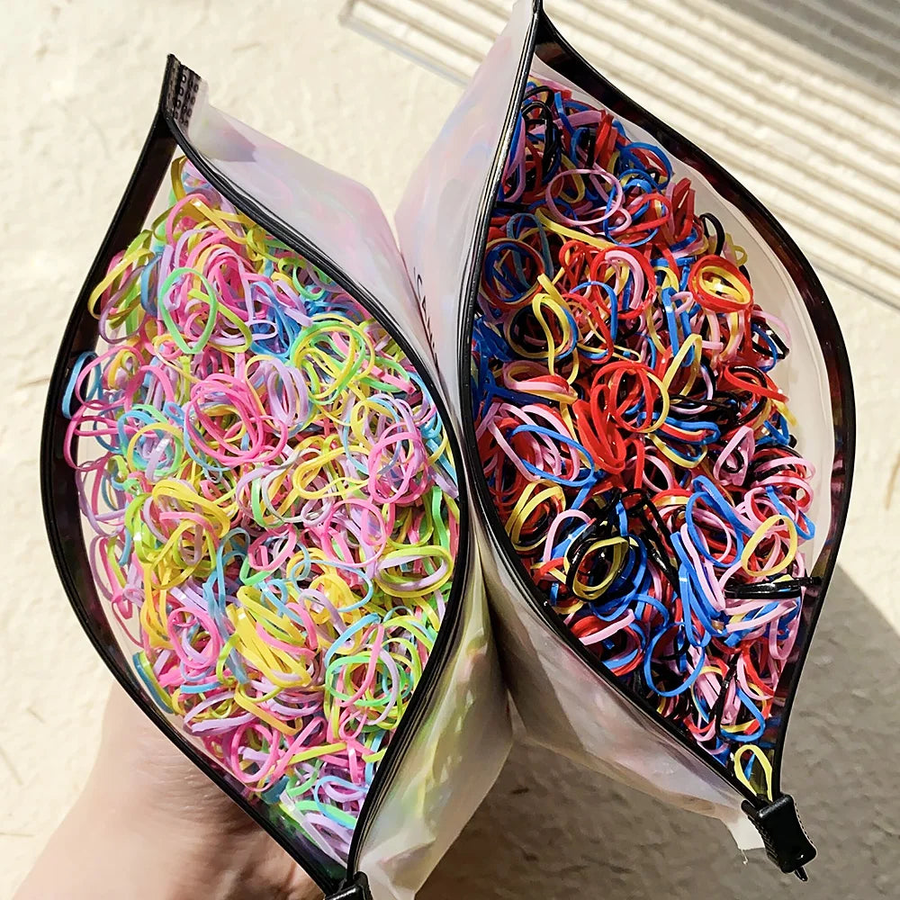Girls Colorful Rubber Hair Ties Pack Durable Gentle - Smarsty