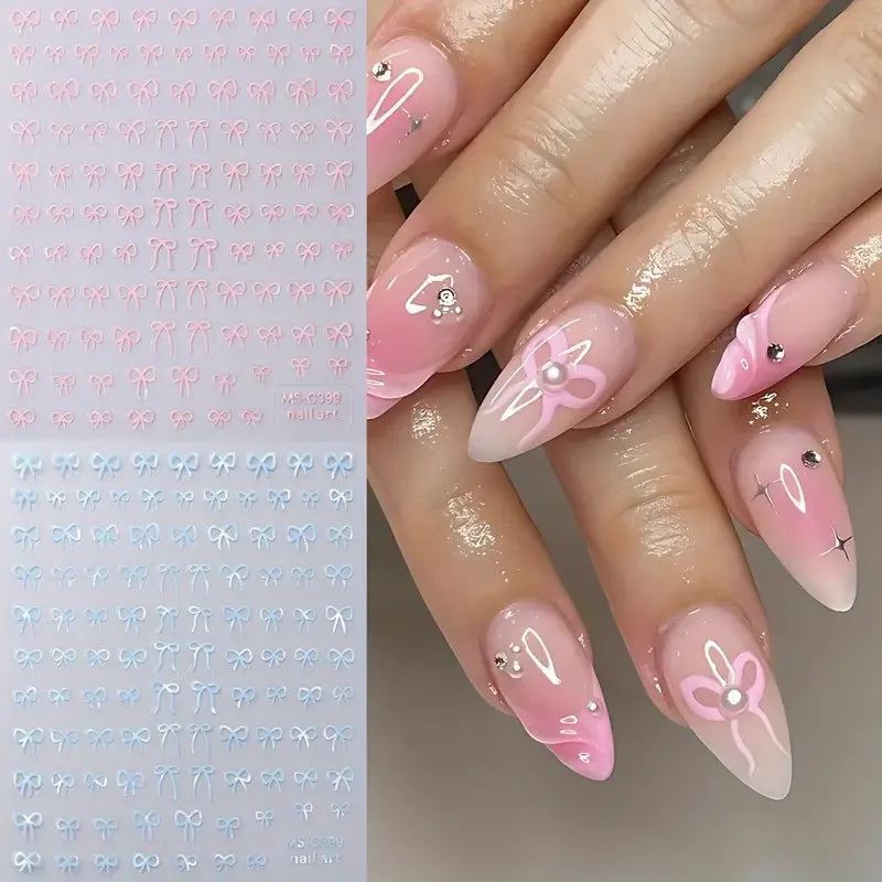 Mini Bowknot Nail Art Stickers for Creative Decoration - Smarsty