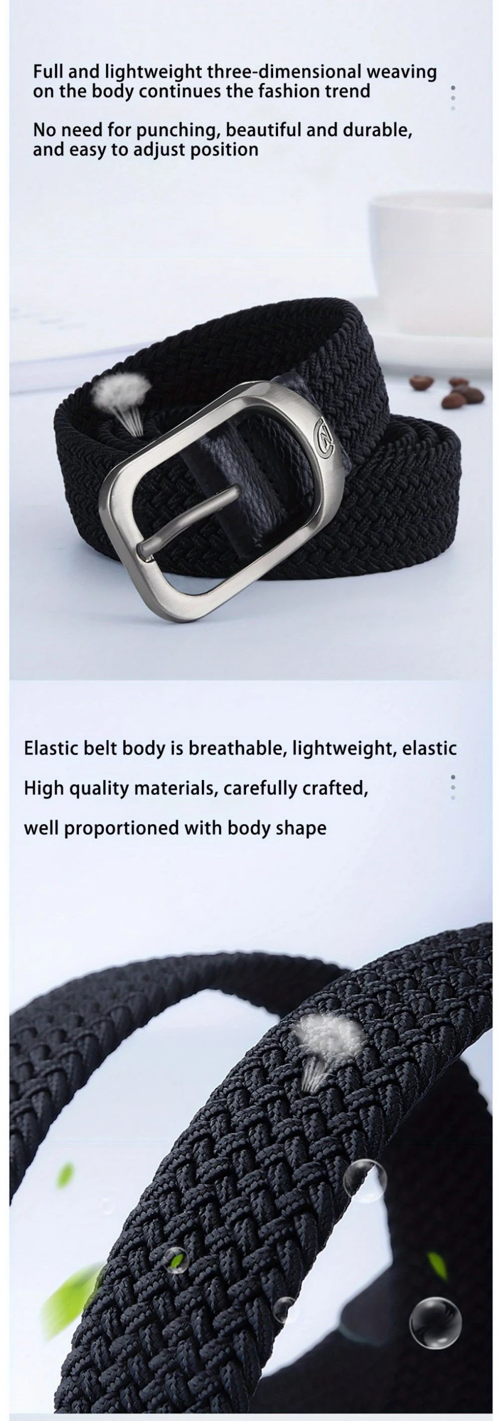 Unisex Woven Elastic Belt Casual Outdoor Sports - Smarsty