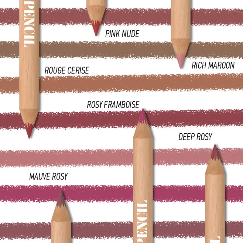 Weightless Matte Lip Liner Pencil Set for Long-lasting Precision - Smarsty