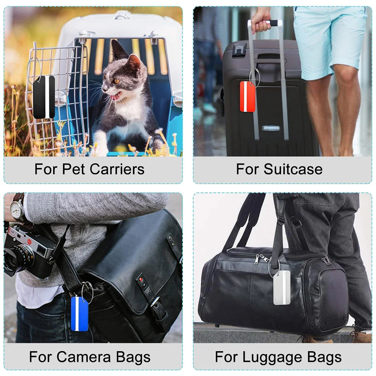 Aluminum Alloy Travel Luggage Tag Hanging Tag Suitcase Tag Plane With Name ID Cards Anti-lost Solid Color Travel Accessories - Smarsty