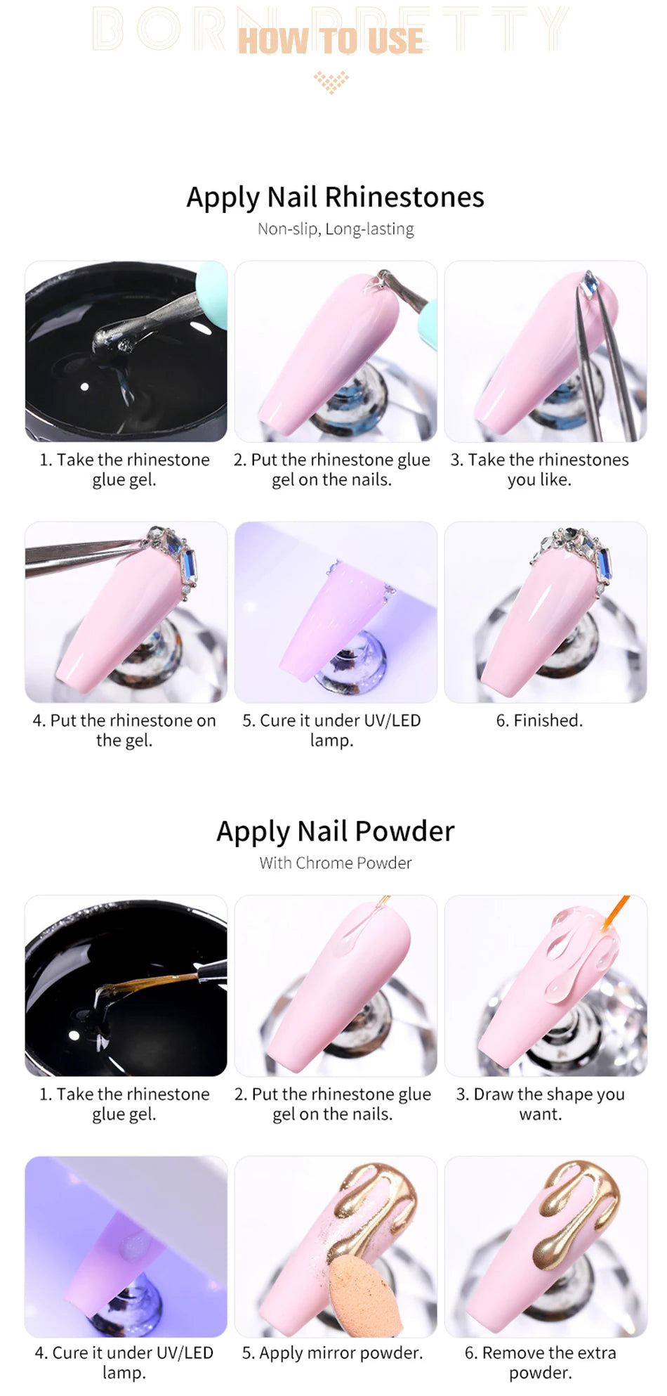 Born Pretty Rhinestones Glue Gel Set for Stunning Nails - Smarsty