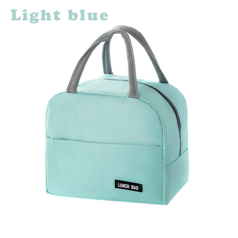 Solid Color Twill Bento Bag Portable Thermal Lunch Box - Smarsty