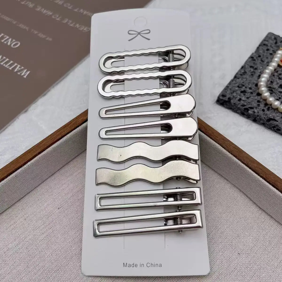 8PCS Silver Metal Hair Clips for Stylish Bangs - Smarsty