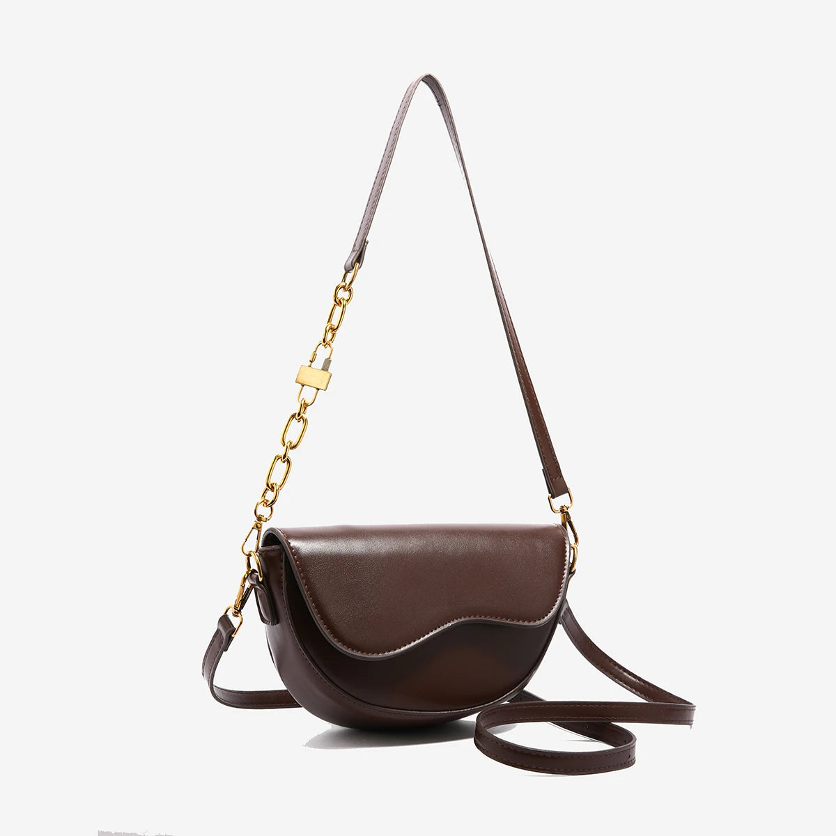 Small Leather Saddle Bag For Women Crossbody Vintage Style - Smarsty