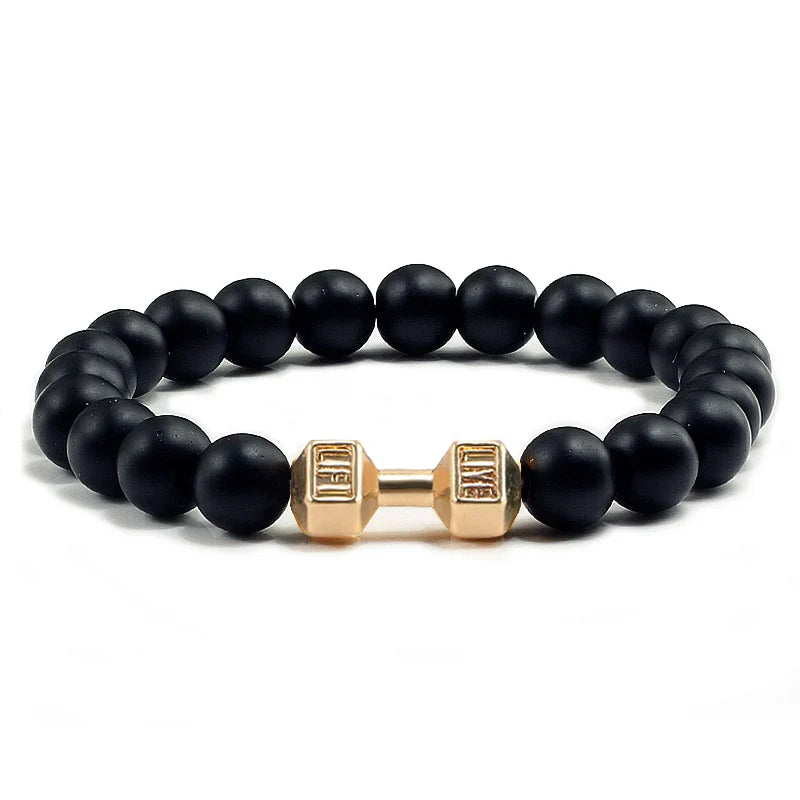 Natural Stone Dumbbell Bead Bracelet for Energy and Style - Smarsty