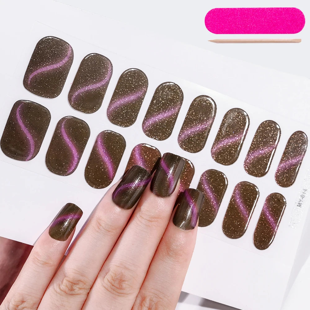 Long-Lasting Semi-Cured Gel Nail Stickers for Easy Application - Smarsty