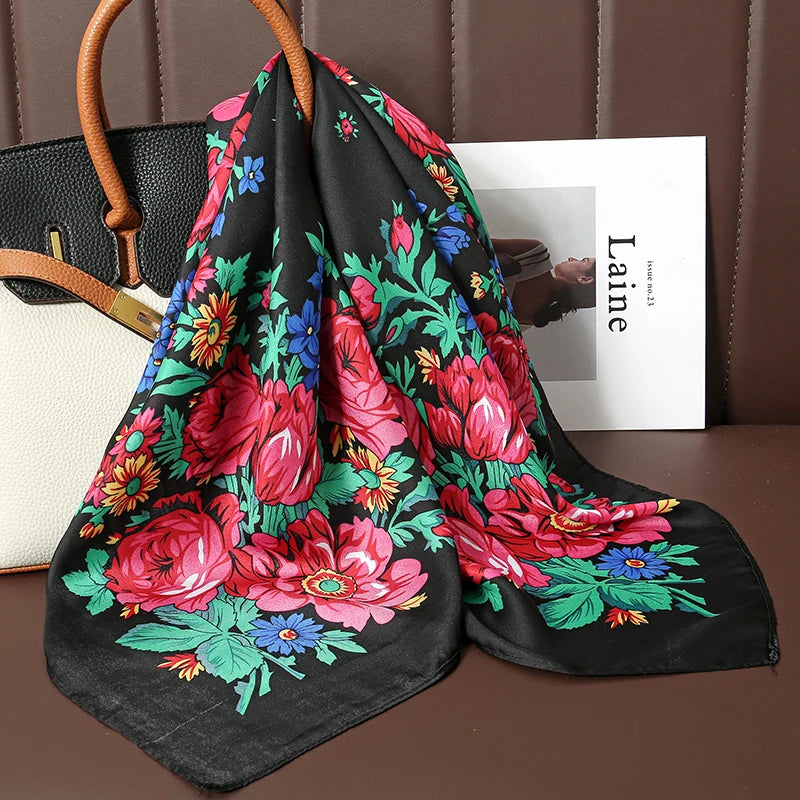 Luxury Silk Satin Scarf for Women with Sun Protection - Smarsty