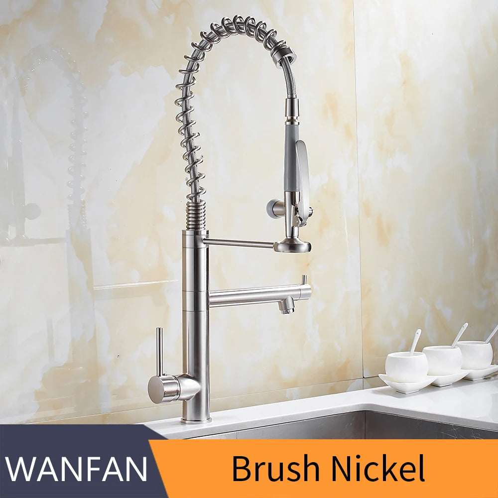 Chrome Brass Kitchen Faucet with Pull Out Spray - Smarsty