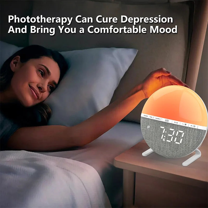 Wake Up Light Sunrise Alarm Clock with Natural Sounds - Smarsty