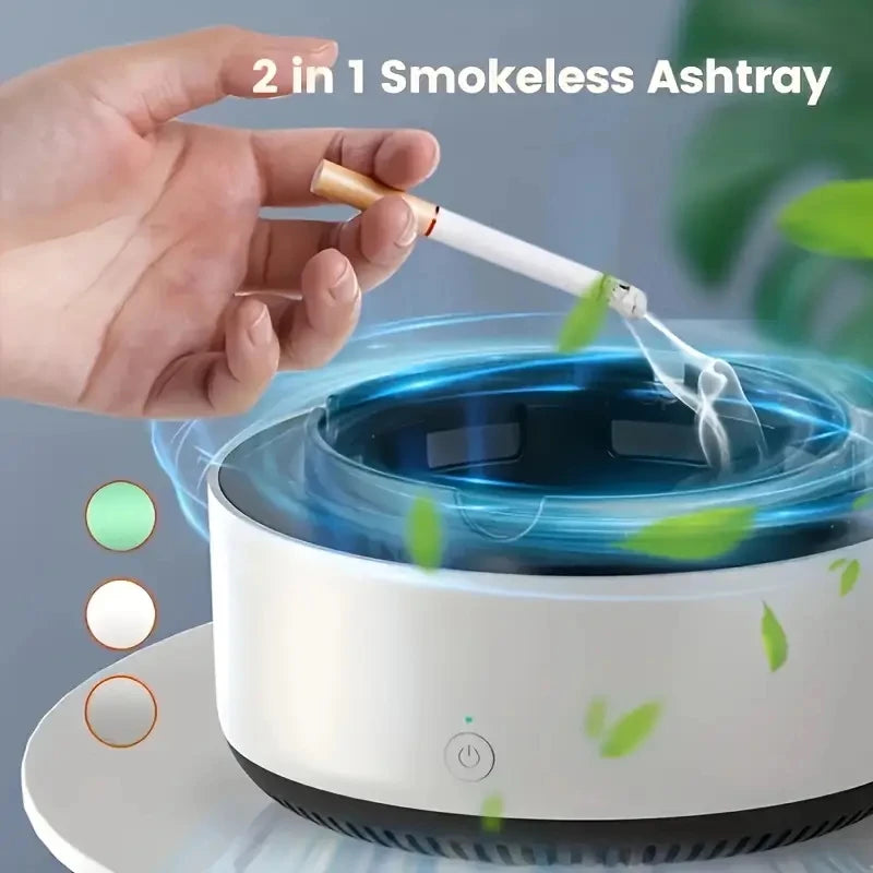2-in-1 Intelligent Smoke-free Ashtray, Instantly Eliminates The Smell Of Second-hand Smoke, Does Not Include Batteries, Suitable - Smarsty