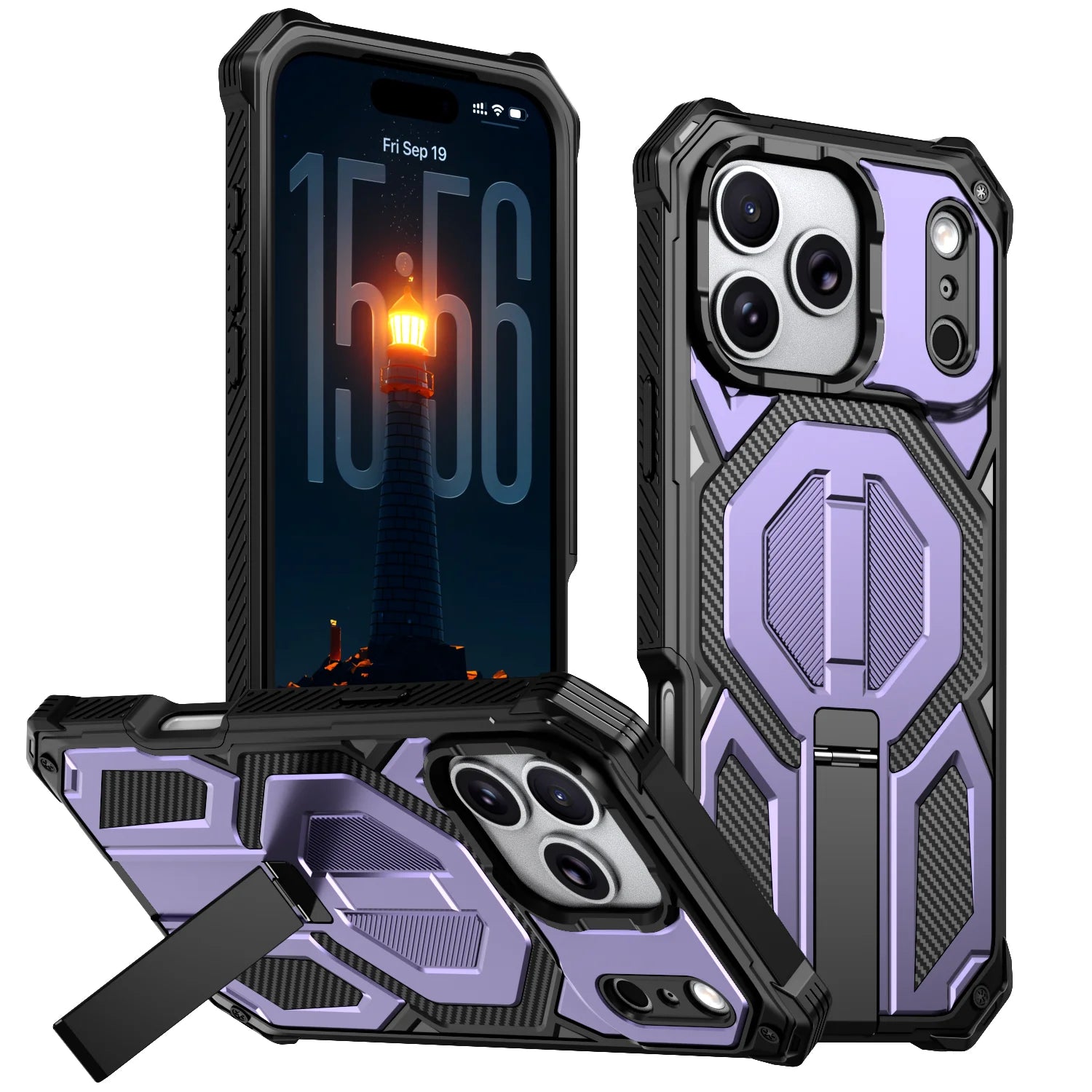 Case For iPhone 17 Air 16e 16 15 14 13 12 17 Pro Max Plus Coque For Magsafe Wireless Charging Magnetic Metal Stand Armor Cover