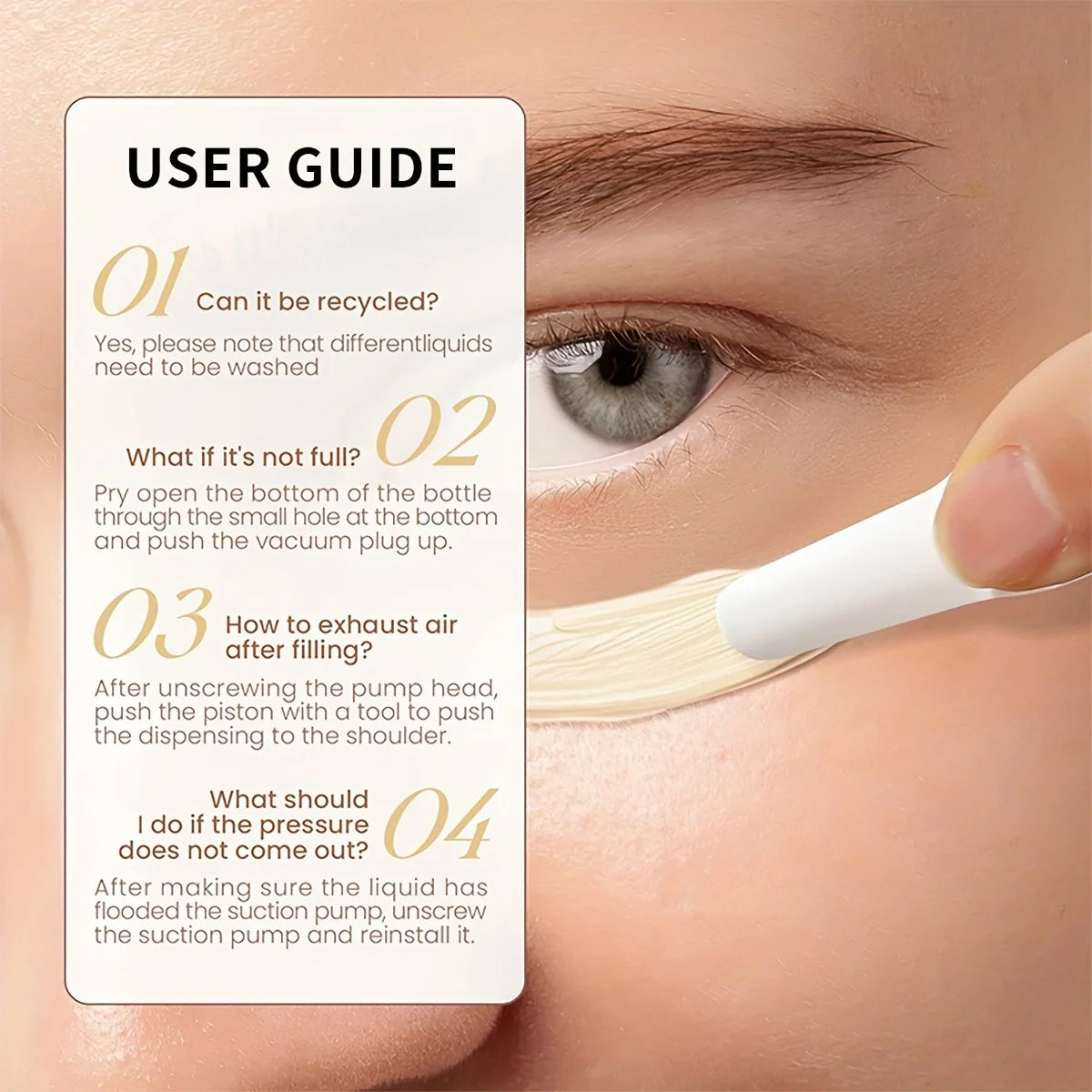 Clear Airless Foundation Dispenser Travel Bottles Set - Smarsty