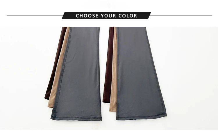 Solid Color Butt Lifting Gym Fitness Pants High Waist Flared Yoga Leggings for Women - Smarsty