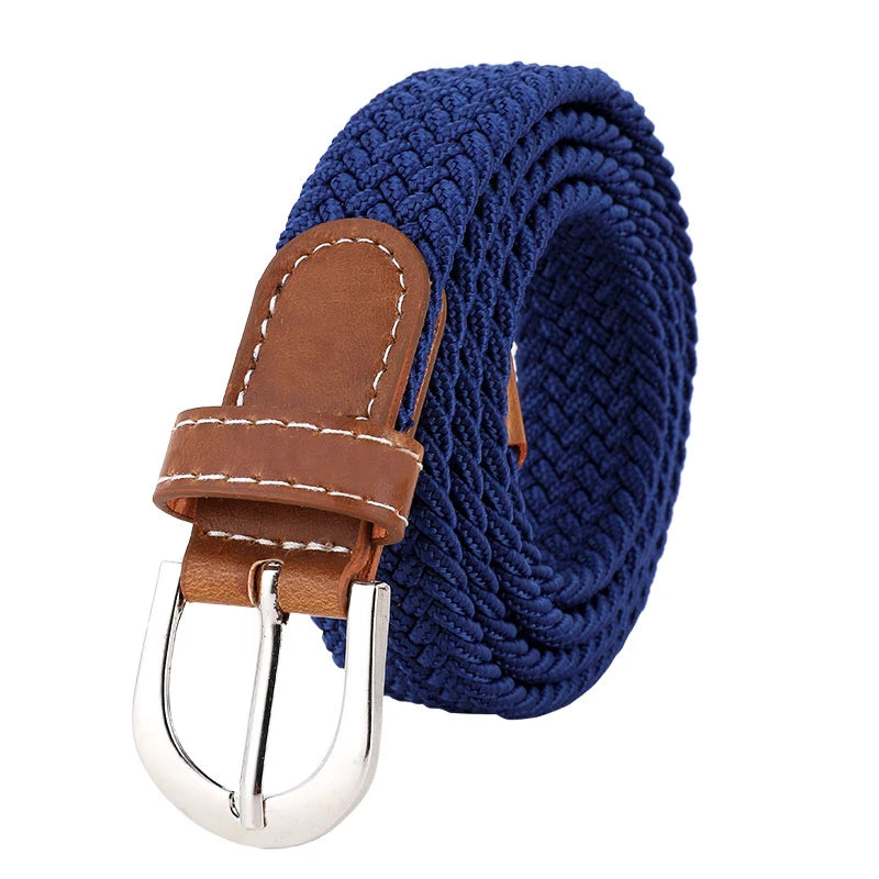 Women Elastic Woven Belt Casual Versatile Denim Accessory - Smarsty