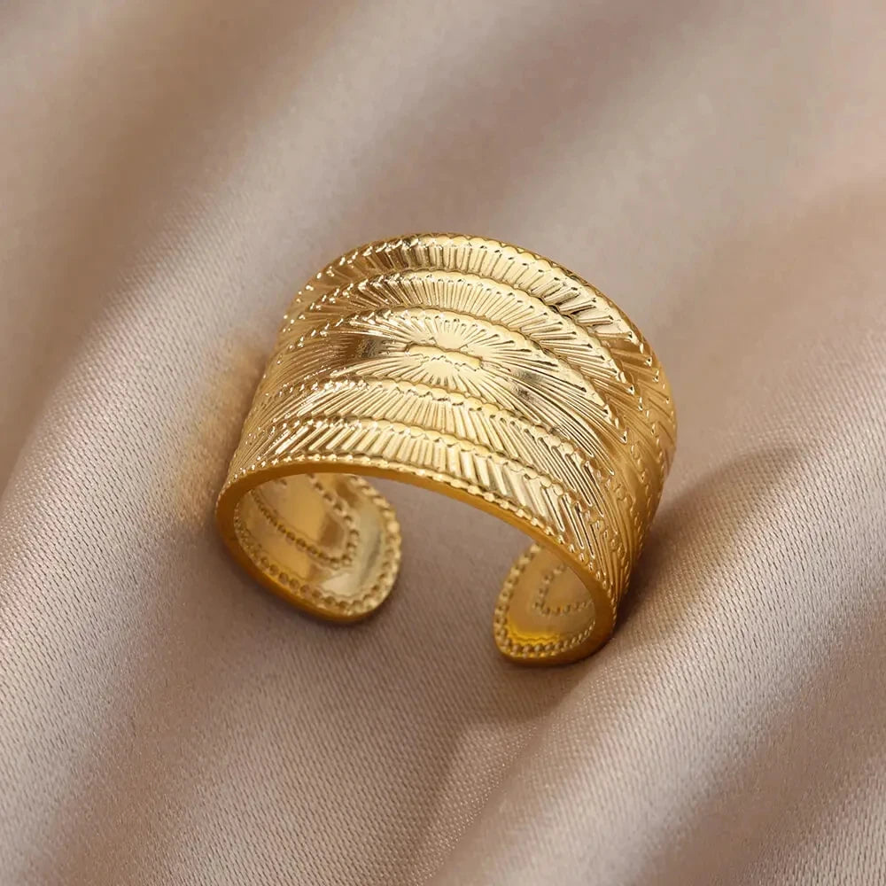 Luxury Gold 316L Stainless Steel Rings for Women - Smarsty
