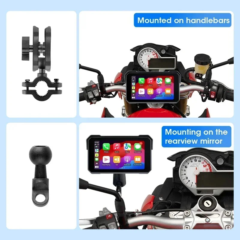 Motorcycle GPS Display With Wireless CarPlay Android Auto - Smarsty