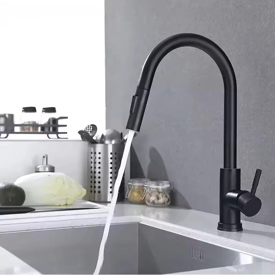 304 Chrome Kitchen Faucet with Pull-Out Spray Feature - Smarsty
