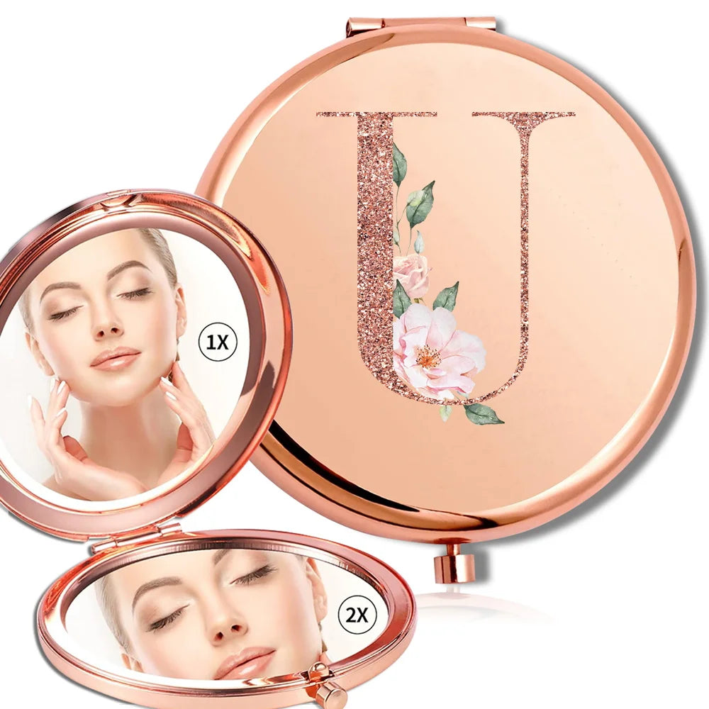 Rose Gold Double Sided Makeup Mirror Compact Design - Smarsty