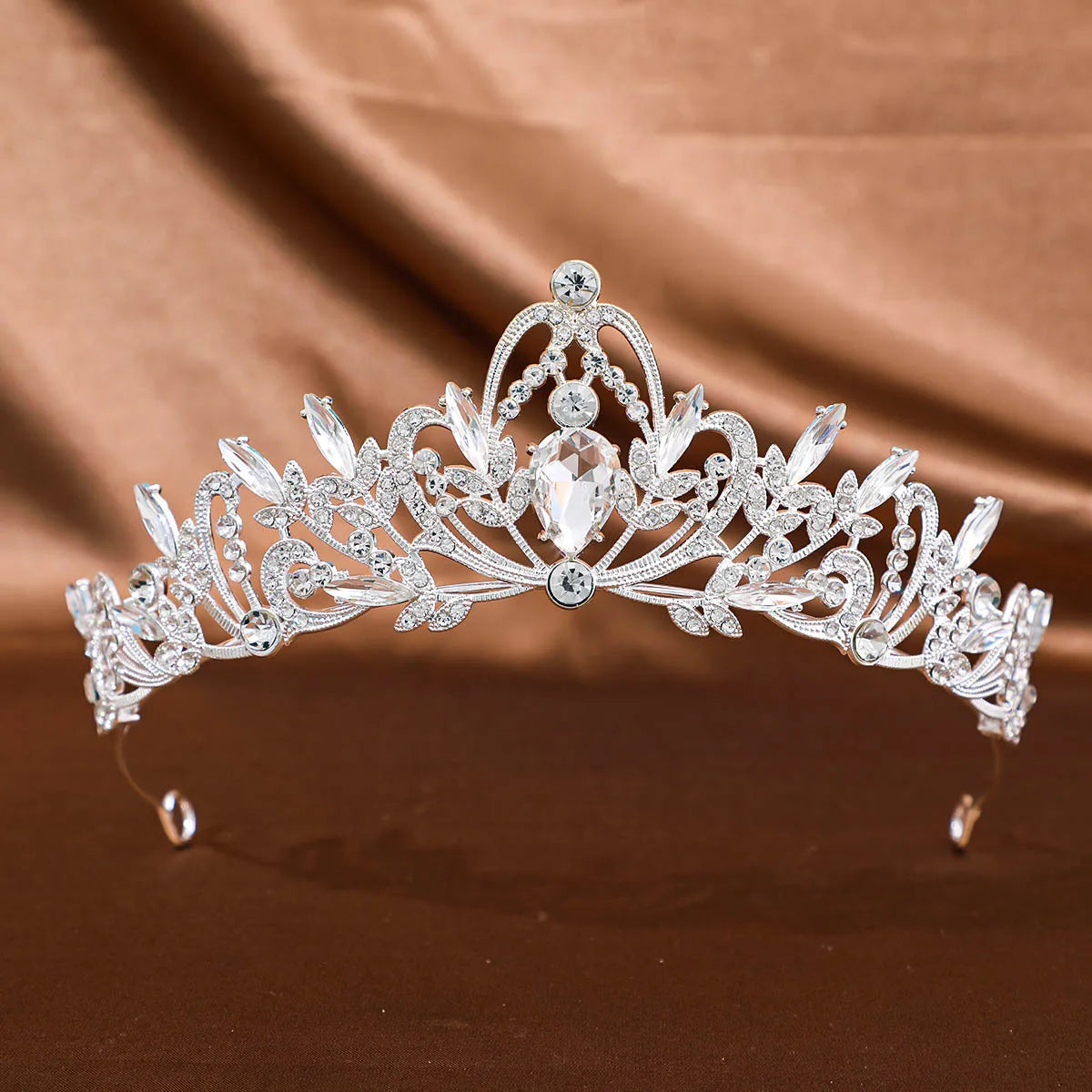 Baroque Crystal Tiara for Women Elegant Bridal Accessory - Smarsty