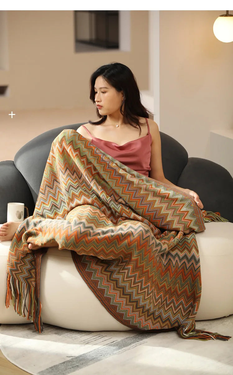 Boho Aztec Throw Blanket for Stylish Home Decor - Smarsty