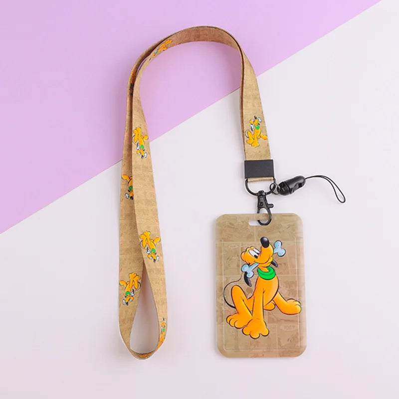 Disney Minnie Card Holders Lanyards Girls Door Card Case Hanging Rope Badge Holder Neck Strap Business Card Small Gift