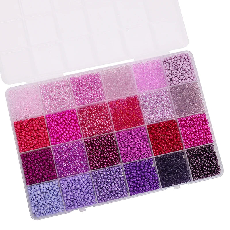 About 5200Pcs24 Grid Rice Bead Box Handmade DIY Jewelry Bracelet Earrings Kandi Jewelry Accessories Materials - Smarsty