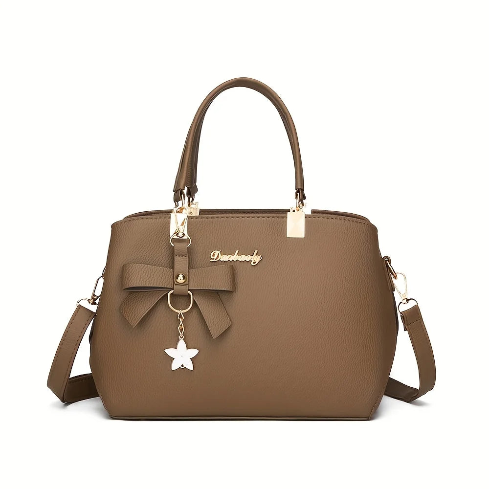Elegant Bowknot Shoulder Bag With Multiple Compartments - Smarsty
