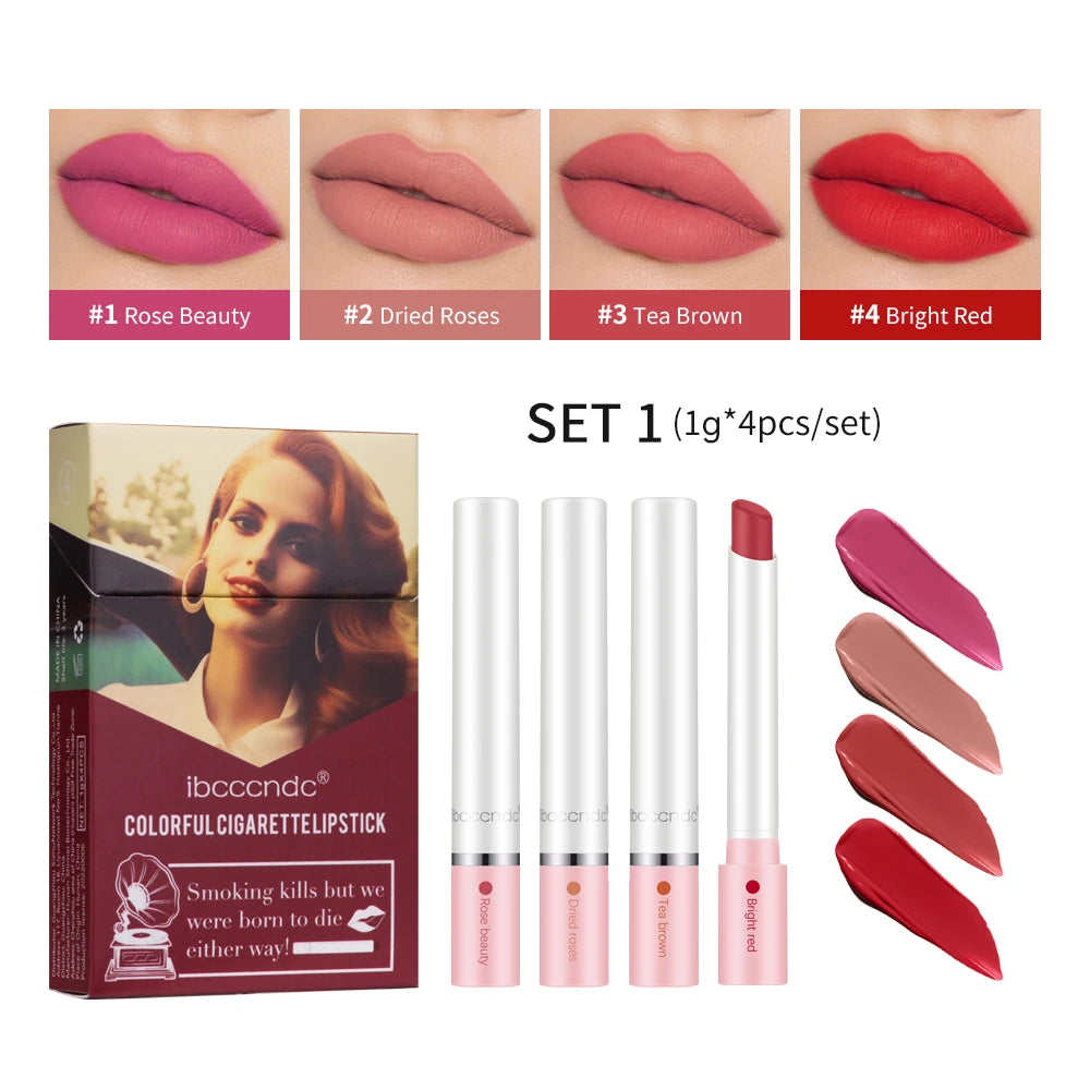 Long Lasting Matte Lipstick Set Waterproof Lip Gloss - Smarsty