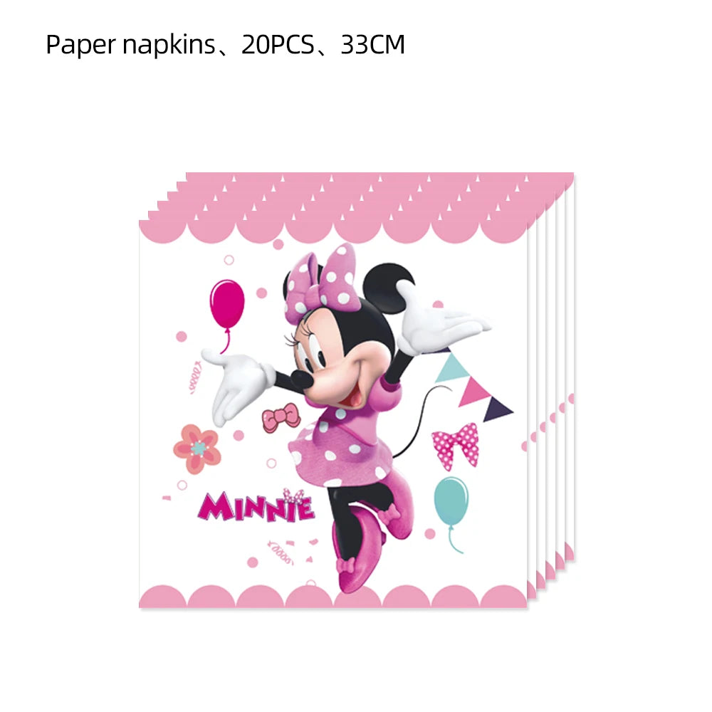 Minnie Mouse Birthday Party Disposable Tableware Set - Smarsty