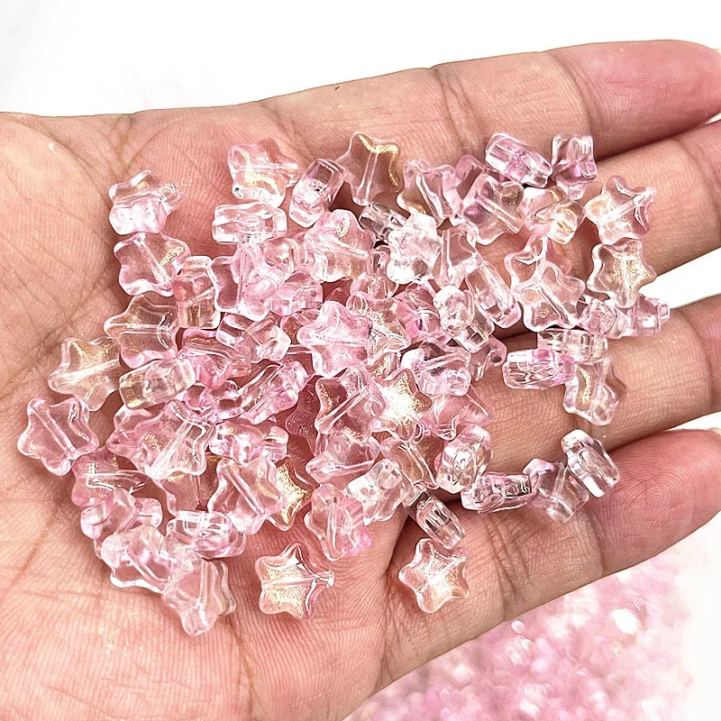 8mm Star Matte Glass Beads for Jewelry Making - Smarsty