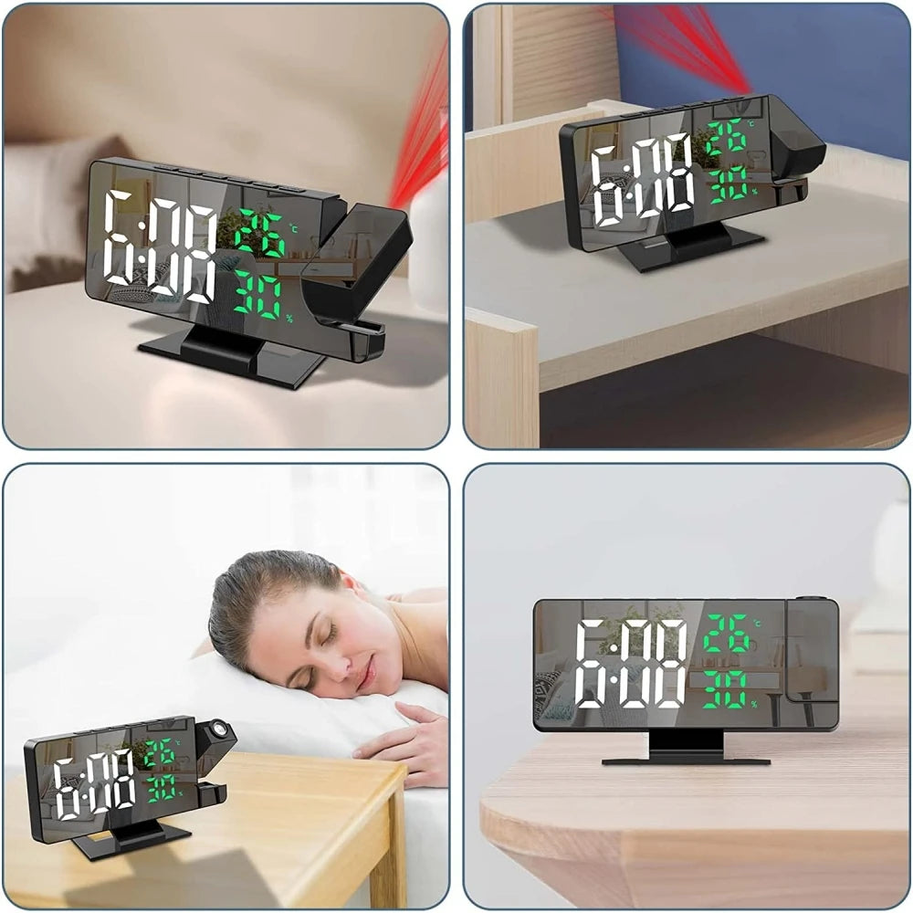 180 Degree Projection Digital Alarm Clock with Temperature Display - Smarsty
