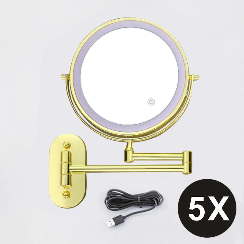 8 Inch Chrome Makeup Mirror with Dual Magnification - Smarsty
