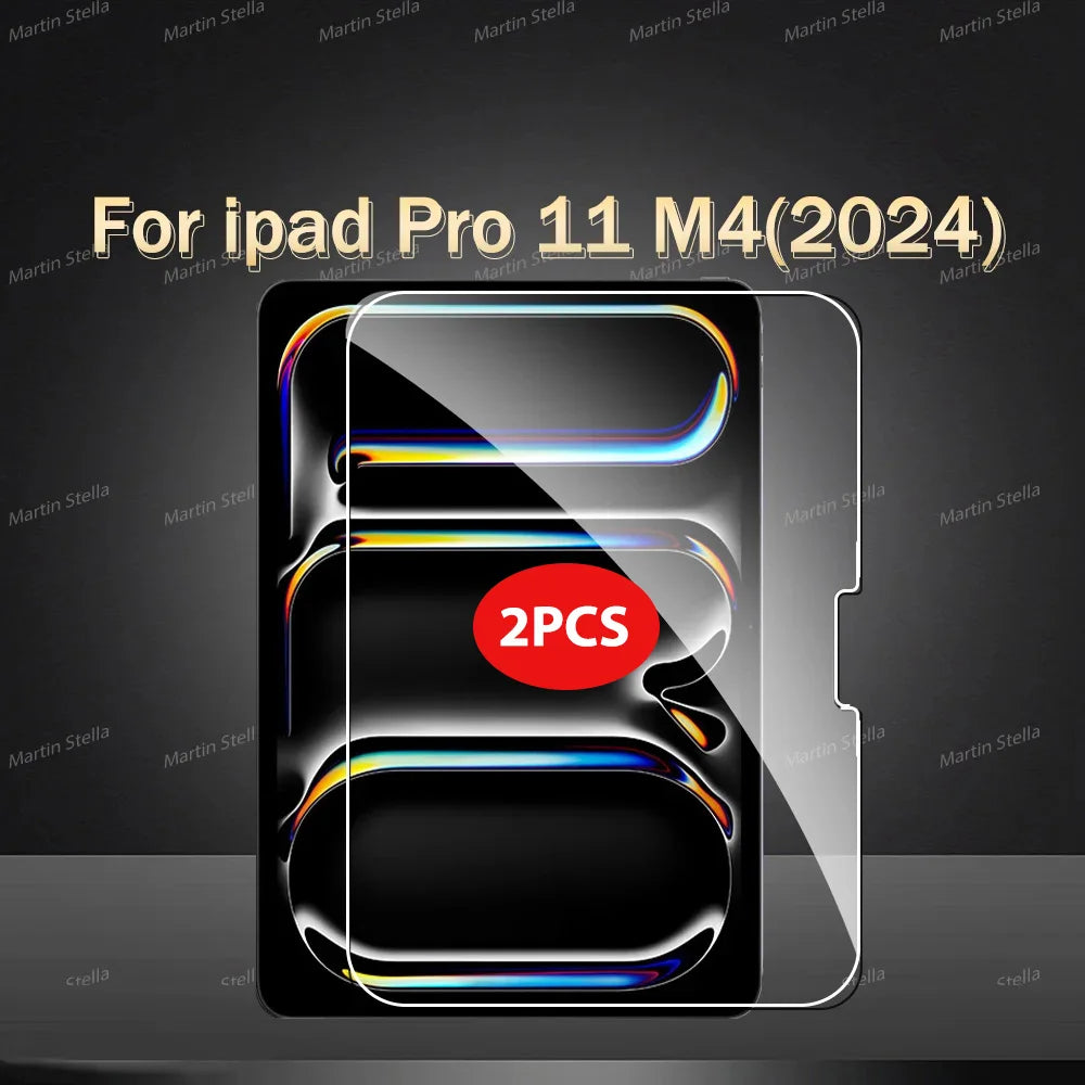 2Pcs Tempered Glass Screen Protector For ipad Pro Air 13 11 2024 M4 M2 Air 5 4 Pro 12.9 11 M3 M5 2025 Film - Smarsty