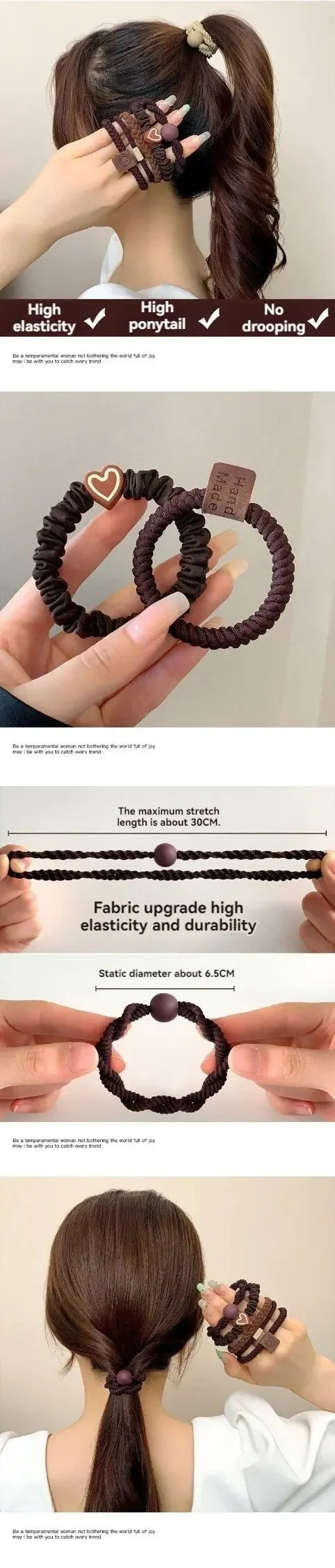 High Elasticity Leather Headbands for Durable Ponytails - Smarsty